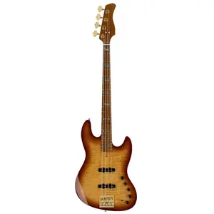 Sire Basses V10 DX4/TS Swamp ash + gevlamd esdoorn 4-snarige actieve basgitaar tobacco sunburst, met koffer pas cher
