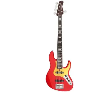 Sire Basses V5.24 A5/DRD Elzenhouten 24-frets 5-snarige passieve basgitaar Dakota rood pas cher