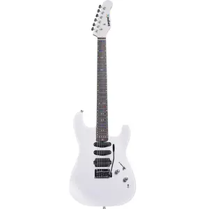 Litejam RGB24/WH elektrische gitaar   24 frets, 144 RGB LED’s, HSH-configuratie, met gigbag, wit pas cher