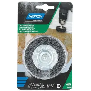 Brosse perceuse circulaire ondulé acier 75 Norton pas cher