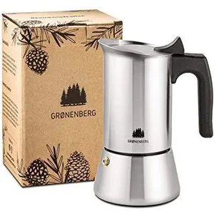 Cafetière Italienne - Groenenberg - 6 Tasses - Acier Inoxydable - Comp... pas cher