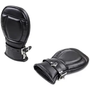 Kiotos BDSM Leren Wanten voor Bondage - zwart pas cher