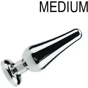 O-products Butt plug aluminium met transparant kristal - 114 mm x 38 mmVendu pargaystore