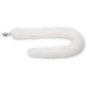 O-products Buttplug aluminium met vossenstaart lang - wit