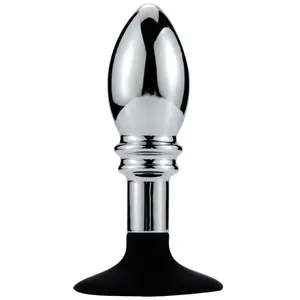 O-products Buttplug aluminium met bal en ribbels en zuignap pas cher
