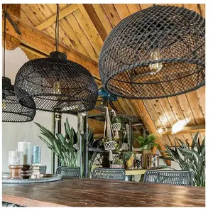 Raw Materials Maze Hanglamp - 57 cm - Zwart - Natuurlijk rotan pas cher