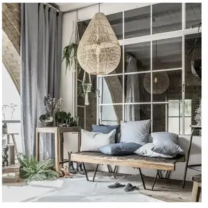 Raw Materials Maze Hanglamp -   45 cm - Druppel - Natural - Rotan pas cher