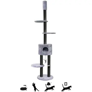 Petrebels Anna 240 krabpaal - Grijs - 240 tot 265 cm - met plafondspannerVendu parbol