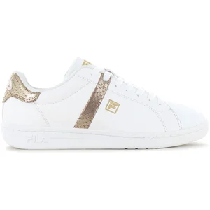 Baskets femme FILA Crosscourt 2 F - Blanc/Or - Silhouette de tennis classique - Confortable et durable pas cher