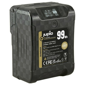 Jupio ProLine Extreme 99 V-Mount battery 6700mAh (99Wh) - LCD Display, USB-C PD 65W in/output, D-Tap in/output and USB-A output pas cher