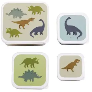 A Little Lovely Company Lot de 4 boîtes à goûter Dinosaure pas cher