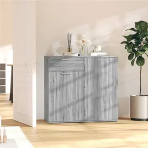 vidaXL Buffet Sonoma gris 80x36x75 cm Bois d'ingénierie