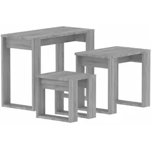 Comparateur de prix : vidaXL Tables gigognes 3 pcs Sonoma gris Bois d'ingénierie
