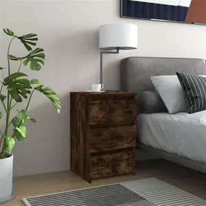vidaXL Table de chevet Chêne fumé 40x35x62,5 cm Bois d'ingénierie pas cher