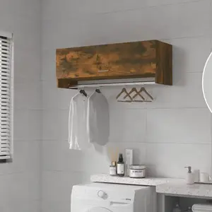 Comparateur de prix : vidaXL Garde-robe Chêne fumé 100x32,5x35 cm Bois d'ingénierie