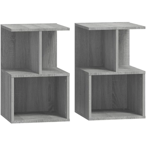 vidaXL Tables de chevet 2 pcs Sonoma gris 35x35x55 cm Bois ingénierie pas cher