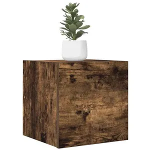 vidaXL Meubles TV muraux 2 pcs Chêne fumé 30,5x30x30 cm pas cher