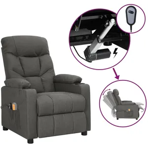 vidaXL Fauteuil électrique de massage Gris foncé Tissu pas cher