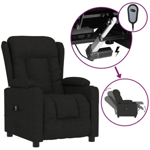 vidaXL Fauteuil inclinable électrique Noir Tissu pas cher