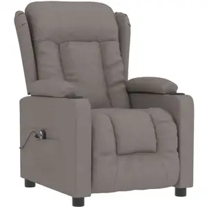 vidaXL Fauteuil inclinable électrique Taupe Tissu pas cher