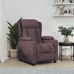 vidaXL Fauteuil inclinable électrique Marron foncé Tissu pas cher