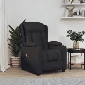vidaXL Fauteuil de massage inclinable électrique Noir Tissu pas cher