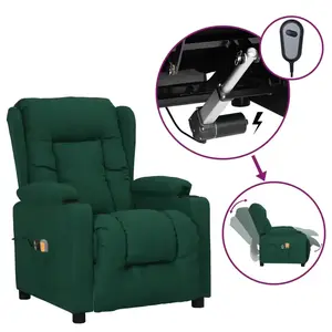 Vidaxl - Fauteuil électrique de massage Vert foncé Tissu Dark green pas cher
