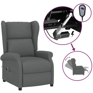 vidaXL Fauteuil inclinable électrique à oreilles gris foncé tissu pas cher
