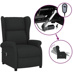 vidaXL Fauteuil inclinable électrique à oreilles noir tissu