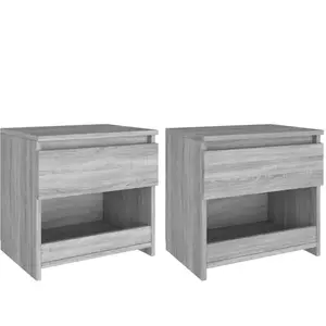 vidaXL Tables de chevet 2 pcs Sonoma gris 40x30x39cm Bois d'ingénierie pas cher