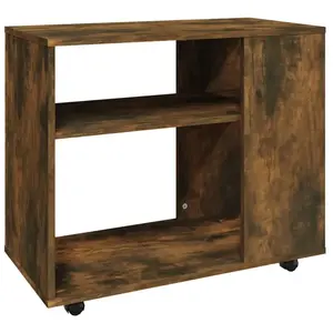 vidaXL Table d'appoint Chêne fumé 70x35x55 cm Bois d'ingénierie pas cher