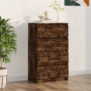 vidaXL Buffet Chêne fumé 60x35x98,5 cm Bois d'ingénierie pas cher