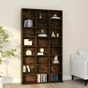 Comparateur de prix : vidaXL Armoire à CD Chêne fumé 102x23x177,5 cm Bois d'ingénierie