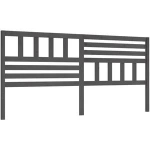 vidaXL Tête de lit Gris 186x4x100 cm Bois massif de pin pas cher