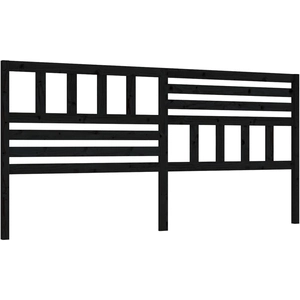 vidaXL Tête de lit Noir 186x4x100 cm Bois massif de pin pas cher