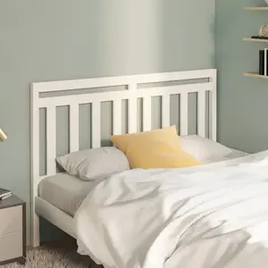 vidaXL Tête de lit Blanc 140x4x100 cm Bois massif de pin pas cher