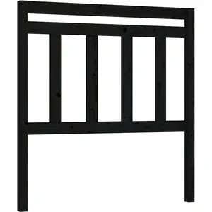vidaXL Tête de lit Noir 81x4x100 cm Bois massif de pin pas cher
