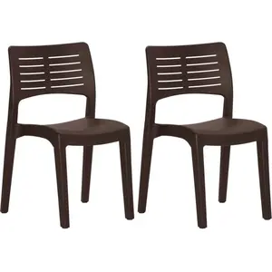vidaXL Chaises de jardin 2 pcs Moka Polypropylène pas cher