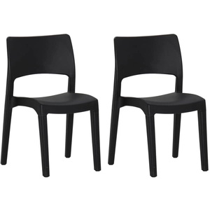 Chaises de jardin 2 pcs Polypropylène Anthracite Vidaxl Anthracite pas cher