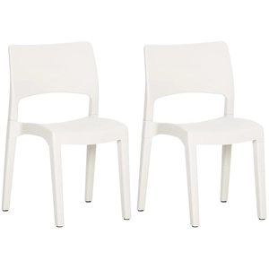vidaXL Chaises de jardin 2 pcs Blanc Polypropylène pas cher