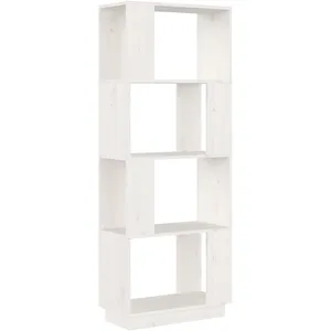 vidaXL Bibliothèque/Séparateur de pièce Blanc 51x25x132 cm Pin solide pas cher