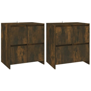 vidaXL Buffets 2 pcs Chêne fumé 70x41x75 cm Aggloméré pas cher