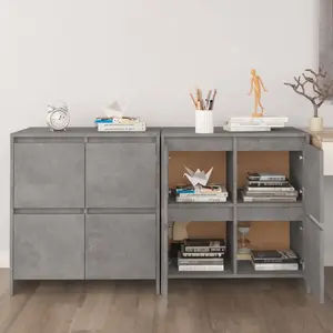 Comparateur de prix : vidaXL Vidaxl Buffets 2 Pcs Gris Béton 70x41x75 Cm Aggloméré