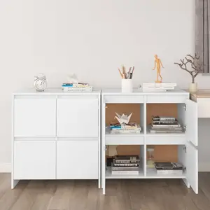 vidaXL Vidaxl Buffets 2 Pcs Blanc 70x41x75 Cm Aggloméré