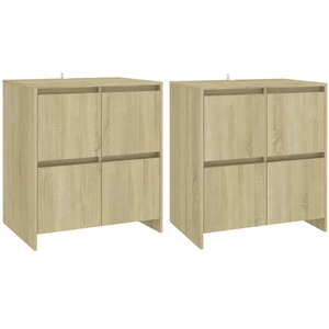 vidaXL Buffets 2 pcs Chêne Sonoma 70x41x75 cm Aggloméré pas cher