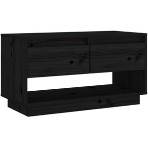 vidaXL Meuble TV Noir 74x34x40 cm Bois de pin massif