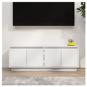 vidaXL Meuble TV Blanc 110x34x40 cm Bois de pin massif pas cher