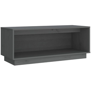 vidaXL Meuble TV Gris 90x35x35 cm Bois de pin massif pas cher