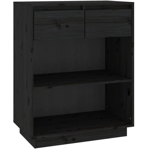 vidaXL Armoire console Noir 60x34x75 cm Bois de pin solide pas cher