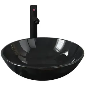 Comparateur de prix : vidaXL Lavabo de bain avec robinet et drain à poussoir Verre trempé